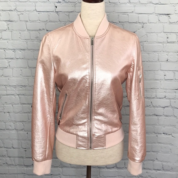 Forever 21 Jackets & Blazers - FOREVER 21 Rose Gold Bomber Jacket sz S